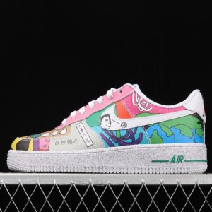 Girls Ruohan Wang x Nike Air Force 1 Flyleather White Multicolor CZ3990 900 1 300x300