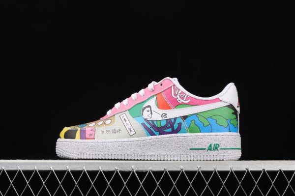 Girls Ruohan Wang x Nike Air Force 1 Flyleather White Multicolor CZ3990 900 1 600x399