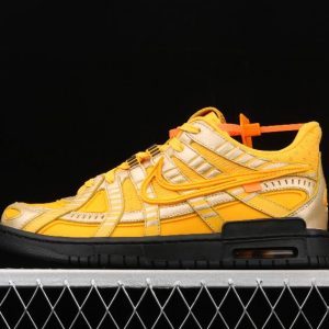 Latest Nike Air Rubber Dunk x OW University Gold 1 300x300