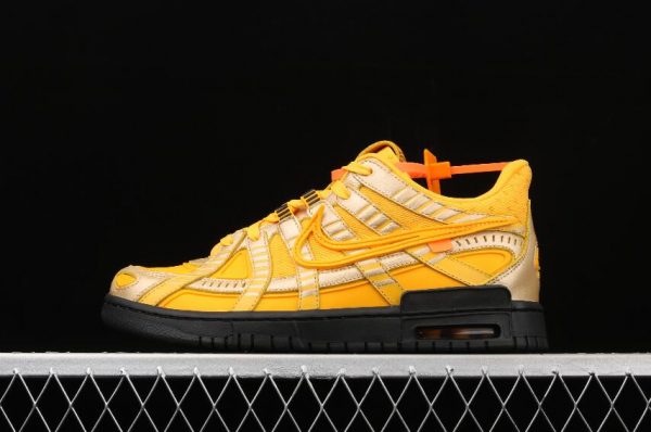 Latest Nike Air Rubber Dunk x OW University Gold 1 600x398