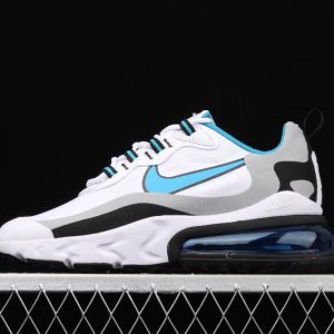 Hot Nike Air Max 270 React White Laser Blue Wolf Grey CT1280 101 Shoes 1 300x300