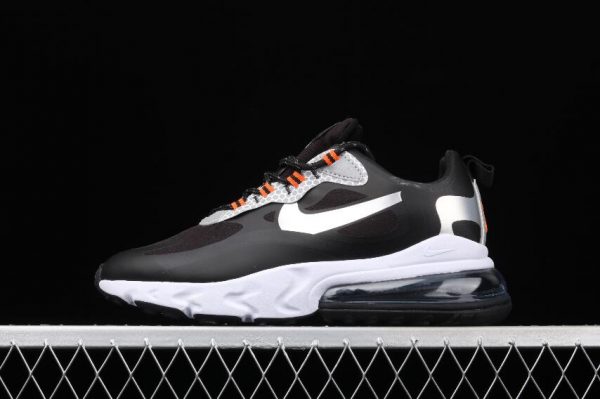 Latest Drop Nike Air Max 270 React Black Silver Orange Shoes CT1834 001 1 600x399