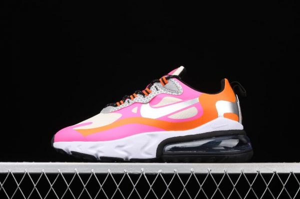 Latest Drop Nike Air Max 270 React Pink Grey Orange Shoes CT1834 100 1 600x399