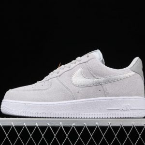 New Drop Nike Air Force 1 07 Light Gray Silver Gold White DC4458 001 Shoes 1 300x300