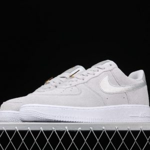 New Drop Nike Air Force 1 07 Light Gray Silver Gold White DC4458-001 ...
