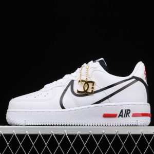 New Drop Nike Air Force 1 React White Black University Red Shoes CD4366 100 1 300x300