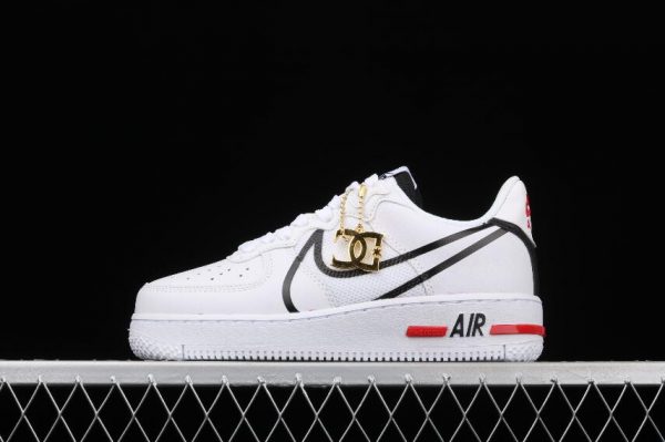 New Drop Nike Air Force 1 React White Black University Red Shoes CD4366 100 1 600x399