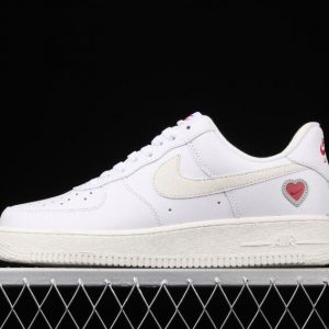 New Drop Nike Air Force 1 ValentineS Day White Red DD7117 100 Shoes 1 300x300