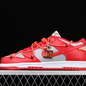 New Drop Nike Shoes Dunk Low LTHR OW Light Grey Red CT0856 600 1 300x300