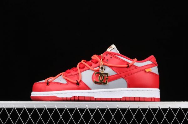 New Drop Nike Shoes Dunk Low LTHR OW Light Grey Red CT0856 600 1 600x397