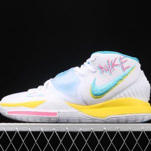New Drop Nike Shoes Kyrie 6 EP White Lake Blue Pink BQ4630 101 1 300x300