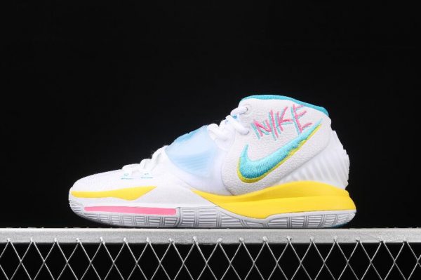 New Drop Nike Shoes Kyrie 6 EP White Lake Blue Pink BQ4630 101 1 600x399