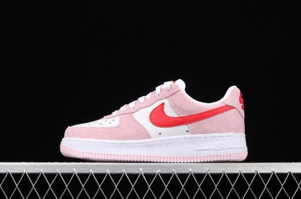 New Nike Air Force 1 07 QS Tulip Pink University Red DD3384 600 Women Sneakers 1 600x397