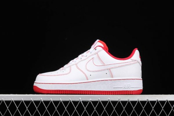 New Arrival Nike Air Force 1 07 White University Red CV1724 100 for Gilrs 1 600x400