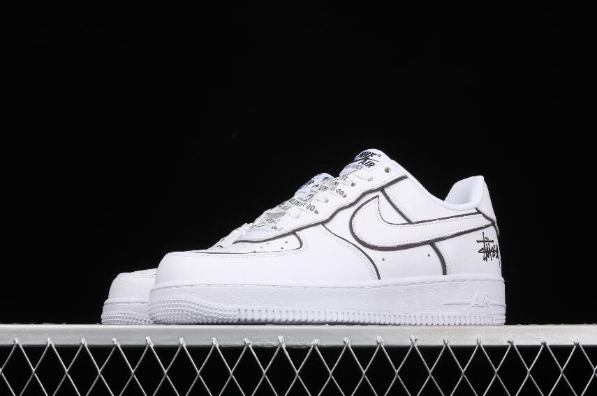New Brand Nike Air Force 1 Low Stussy White Black Colorful BQ6425-109 ...