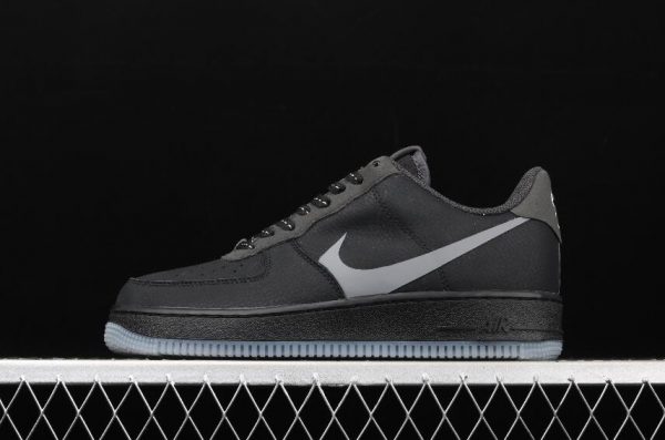 New Drop Nike Air Force 1 07 Black Silver Lilac Anthracite CD0888 001 On Sale 1 600x397