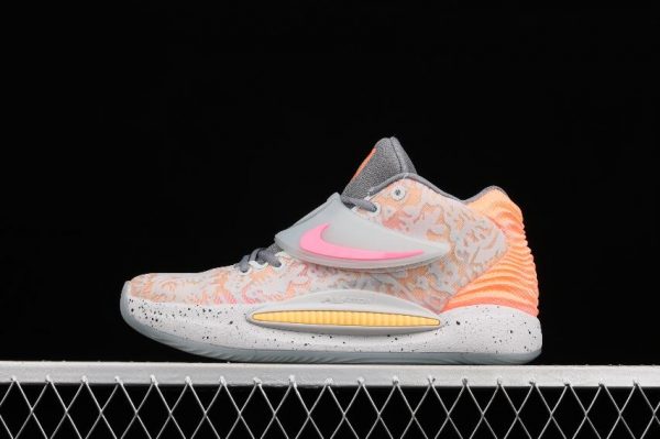 Hot Sell Nike KD 14 EP Grey Pink CZ0170 600 for Mens 1 600x399
