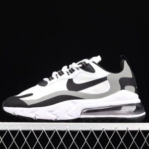 Latest Nike Air Max 270 React White Black MTLC Pewter CT1264 101 Outlets 1 300x300